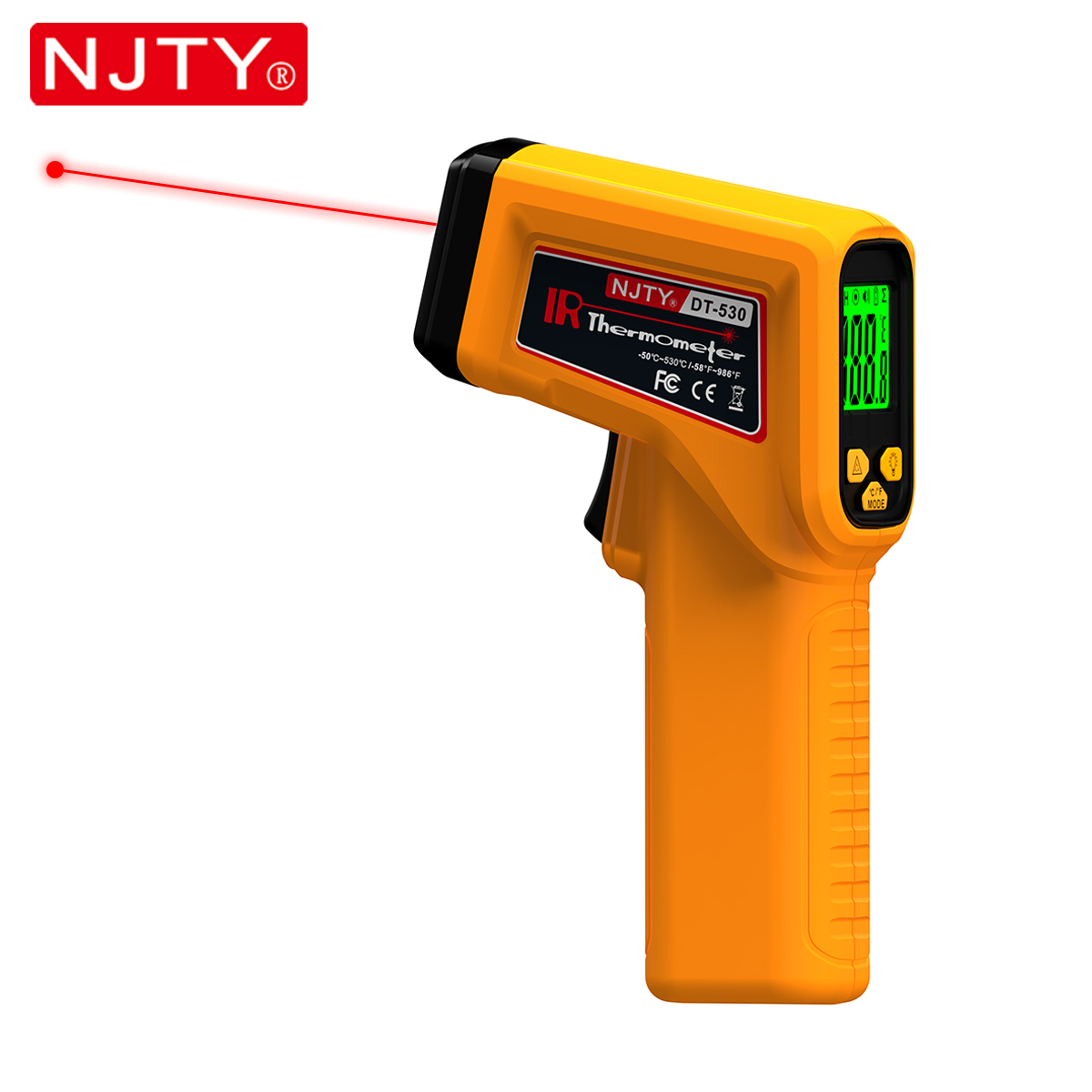 Industrial Laser Gun - NJTY Infrared Thermometer Laser Non-Contact Temperature