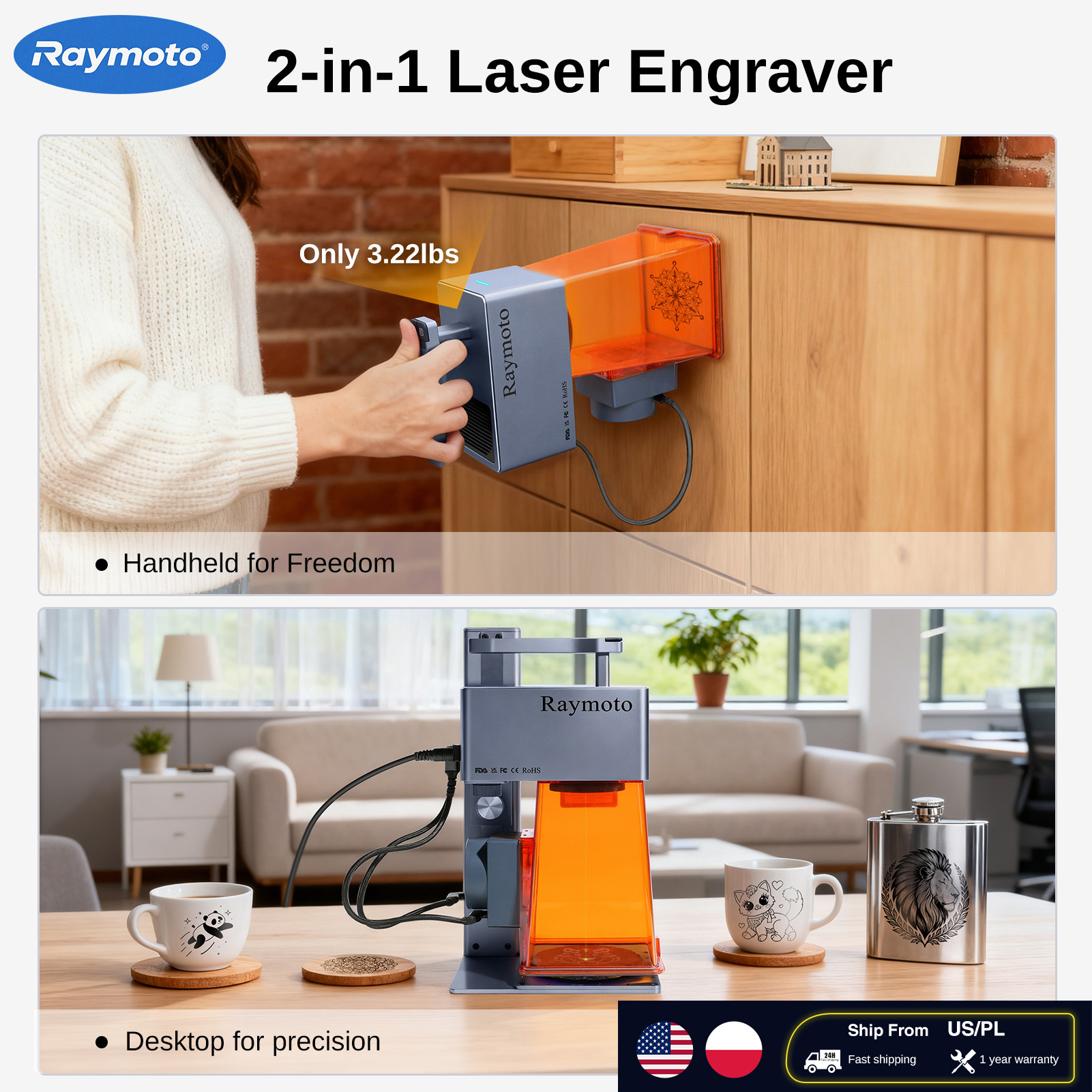 Industrial Laser Tool - Raymoto R1/R1 Pro Handheld Laser Engraver