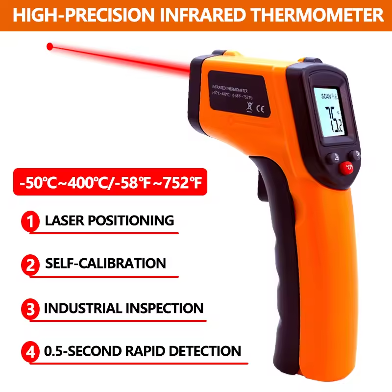 Industrial Laser Gun - Handheld Infrared Thermometer Temperature Gun Non-Contact