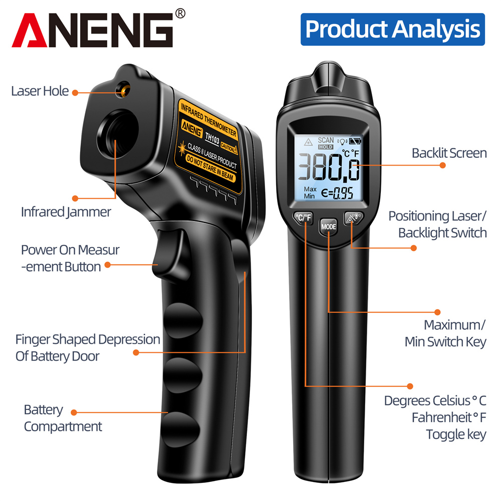 Infrared Laser Thermometer Ind - Industrial Laser Gun review and price