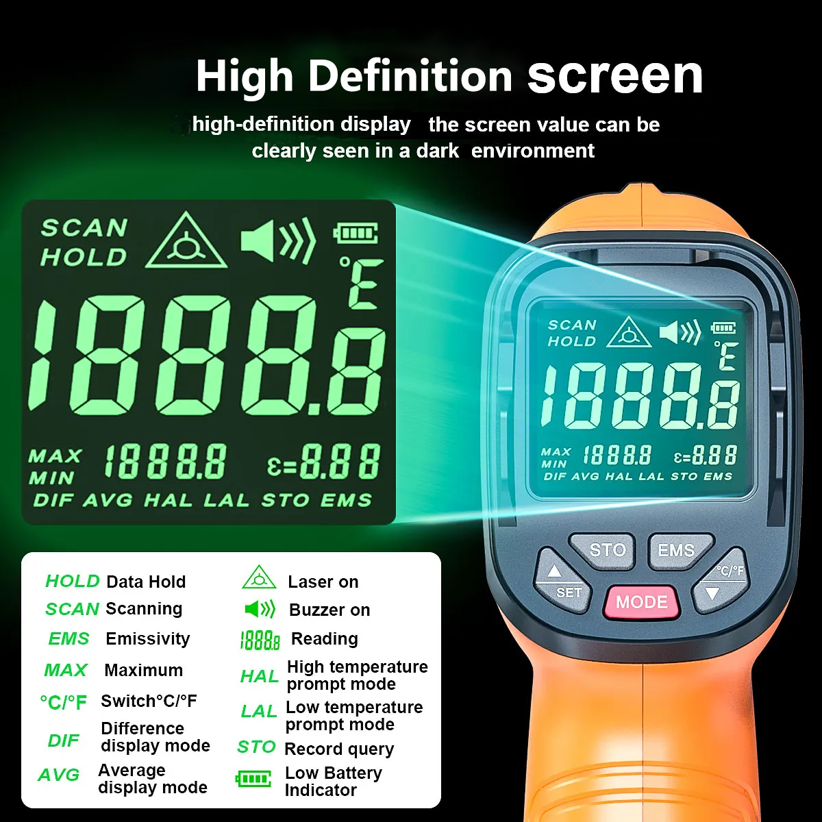 DT1000 DT1600 Infrared Thermom - Industrial Laser Gun review and price