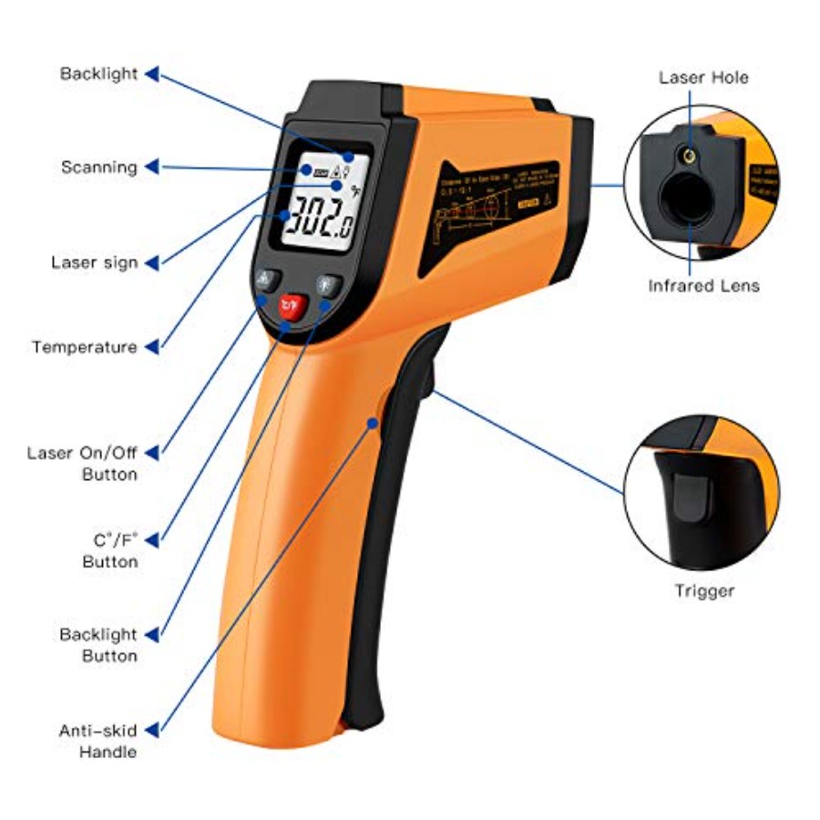 Laser Infrared Thermometer Non - Industrial Laser Gun review and price