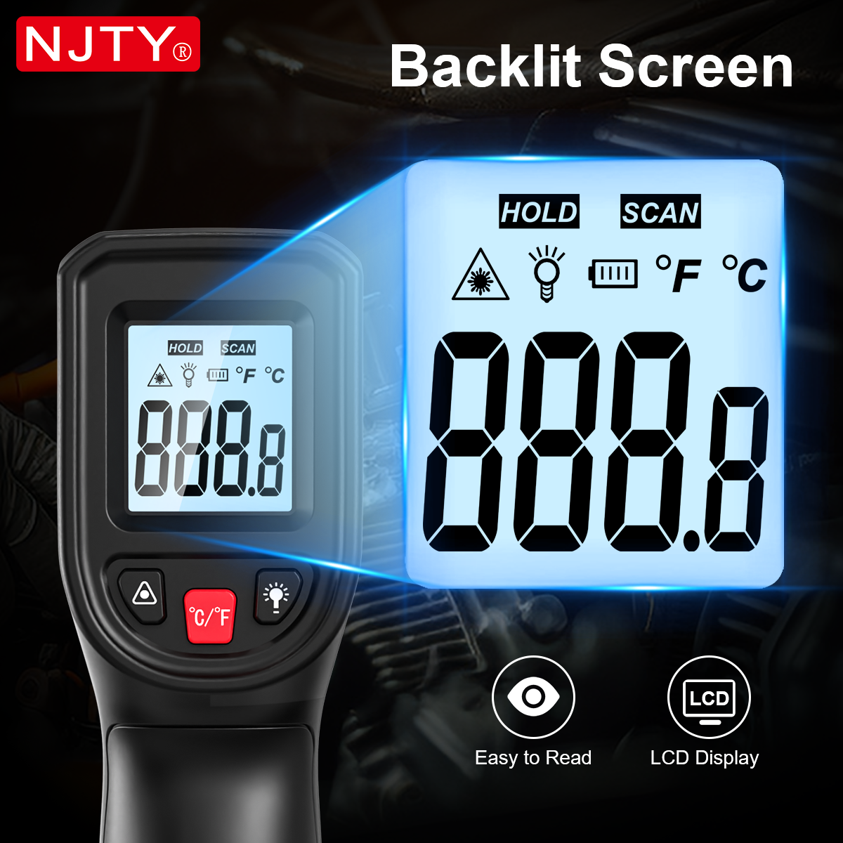 NJTY T600 Infrared Thermometer - Industrial Laser Gun review and price