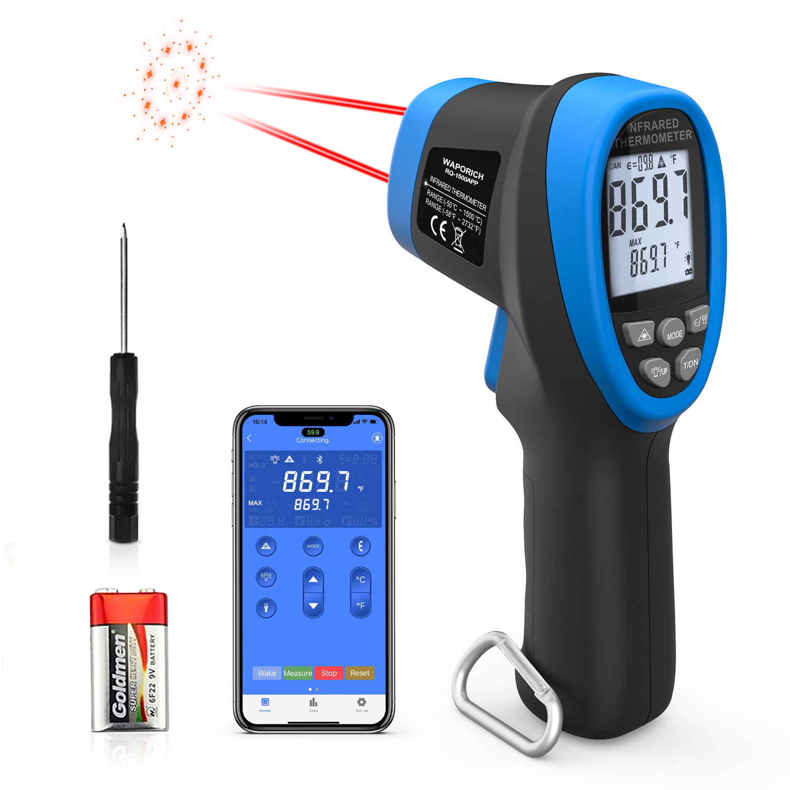 HP-1500APP Infrared Thermomete - Industrial Laser Gun review and price