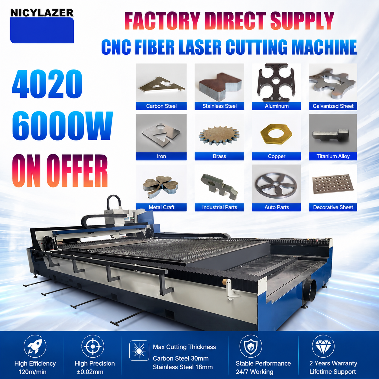 CNC Fiber Laser Cutting Machin - Industrial Laser Metal Cutter review and price