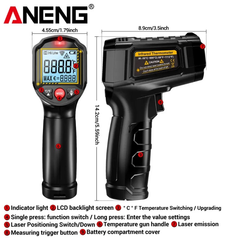 ANENG TH202 Non-contact Infrar - Industrial Laser Gun review and price